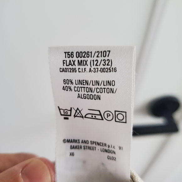 Marks & Spencer Linen Midi Pencil Skirt with Buttons - Picture 13 of 13